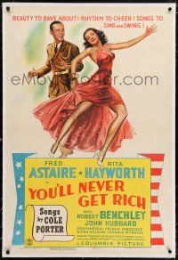 5m209 YOU'LL NEVER GET RICH linen style C 1sh '41 art of Fred Astaire dancing w/sexy Rita Hayworth!