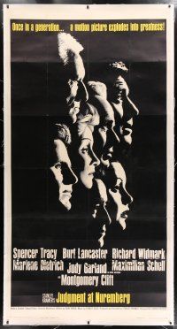 5p274 JUDGMENT AT NUREMBERG linen 3sh '61 Spencer Tracy, Judy Garland, Lancaster, Marlene Dietrich