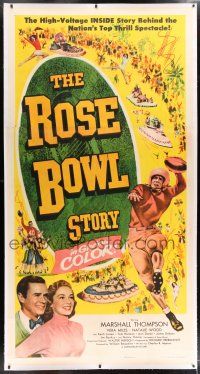 5p282 ROSE BOWL STORY linen 3sh '52 Vera Miles, football quarterback Marshall Thompson in uniform!