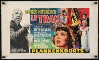 5p126 STAGE FRIGHT linen Belgian R60s Marlene Dietrich, Jane Wyman, directed by Alfred Hitchcock!