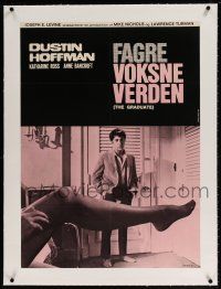5p036 GRADUATE linen Danish R70s classic image of Dustin Hoffman & Anne Bancroft's sexy leg!