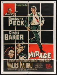 5p250 MIRAGE linen French 1p '65 cool different art of amnesiac Gregory Peck & Diane Baker!