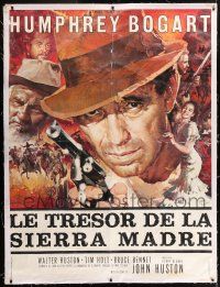 5p255 TREASURE OF THE SIERRA MADRE linen French 1p R60s best art of Humphrey Bogart by Yves Thos!