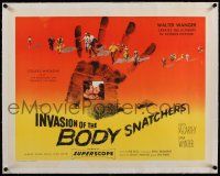 5p010 INVASION OF THE BODY SNATCHERS linen style A 1/2sh '56 sci-fi classic, hand print design!