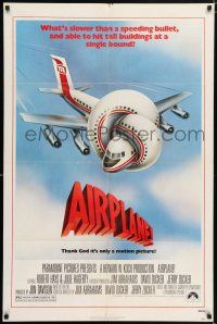 5r039 AIRPLANE 1sh '80 classic zany parody by Jim Abrahams and David & Jerry Zucker!