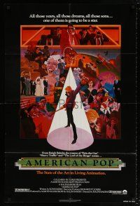 5r050 AMERICAN POP 1sh '81 cool rock & roll art by Wilson McClean & Ralph Bakshi!