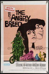 5r055 ANGRY BREED 1sh '68 bikers buck the establishment, cool artwork of angry youth!