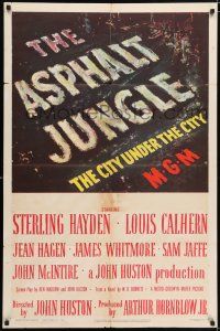 5r064 ASPHALT JUNGLE 1sh '50 Marilyn Monroe, Sterling Hayden, John Huston classic film noir!