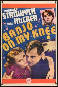 5r073 BANJO ON MY KNEE 1sh R43 sailor Joel McCrea in love with beautiful Barbara Stanwyck!