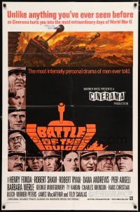 5r079 BATTLE OF THE BULGE Cinerama 1sh '66 Henry Fonda, Robert Shaw, cool Thurston tank art!