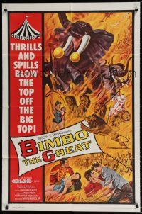 5r103 BIMBO THE GREAT 1sh '61 Rivalen der Manege, German circus, action-packed big top artwork!