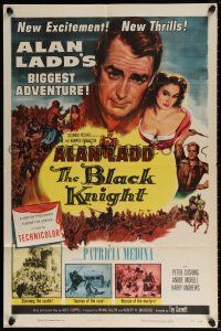 5r106 BLACK KNIGHT 1sh '54 Alan Ladd's biggest adventure, sexy Patricia Medina!