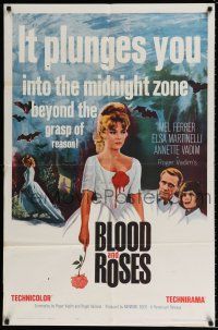 5r115 BLOOD & ROSES 1sh '61 Et mourir de plaisir, Roger Vadim, sexiest vampire Annette Vadim!