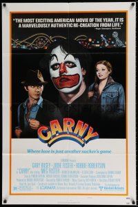 5r168 CARNY style B 1sh '80 Jodie Foster, Robbie Robertson, Gary Busey in carnival clown make up!