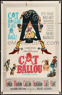 5r173 CAT BALLOU 1sh '65 classic sexy cowgirl Jane Fonda, Lee Marvin, great artwork!