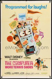 5r210 COMPUTER WORE TENNIS SHOES revised 1sh '69 Disney, art of young Kurt Russell & wacky machine!