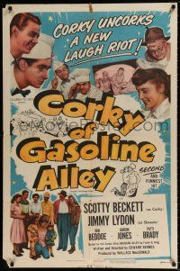 5r213 CORKY OF GASOLINE ALLEY 1sh '51 Jimmy Lydon, Scotty Beckett in title role!