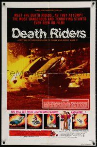 5r232 DEATH RIDERS 1sh '76 wild car & motorcycle racing, dangerous & terrifying stunts!