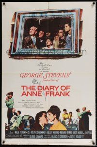 5r251 DIARY OF ANNE FRANK 1sh '59 Millie Perkins as Jewish girl in hiding in WWII!