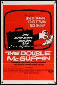 5r264 DOUBLE McGUFFIN 1sh '79 Ernest Borgnine, George Kennedy, cool different Saul Bass art!
