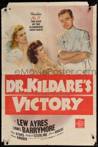 5r266 DR. KILDARE'S VICTORY 1sh '41 doctor Lew Ayres & sexy nurse!