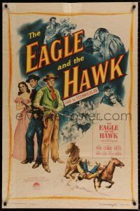 5r274 EAGLE & THE HAWK 1sh '50 western art of John Payne, Rhonda Fleming, Dennis O'Keefe!