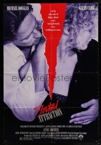 5r309 FATAL ATTRACTION 1sh '87 Michael Douglas, Glenn Close, a terrifying love story!