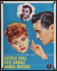 5r333 FOREVER DARLING 1sh '56 art of James Mason, Desi Arnaz & Lucille Ball!