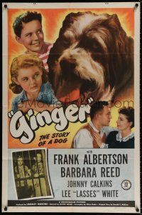 5r379 GINGER 1sh '47 Frank Albertson & Barbara Reed in the story of a dog!