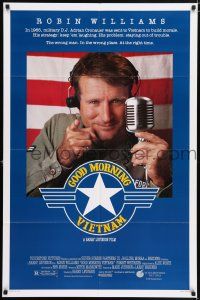 5r402 GOOD MORNING VIETNAM 1sh '87 Vietnam War radio DJ Robin Williams, directed by Barry Levinson!