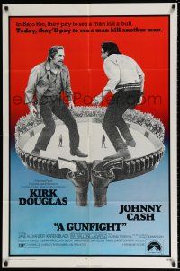 5r431 GUNFIGHT 1sh '71 people pay to see Kirk Douglas and Johnny Cash try to kill each other!