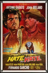 5r454 HATE FOR HATE 1sh '67 cool art of Antonio Sabato & John Ireland, Odio Per Odio!