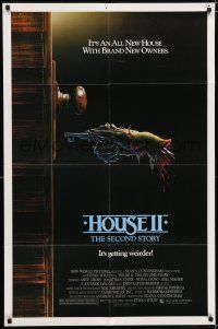 5r487 HOUSE II: THE SECOND STORY 1sh '87 great horror art of severed hand unlocking door!