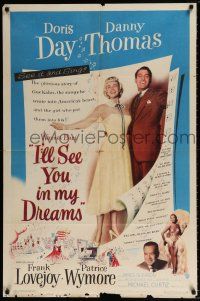 5r504 I'LL SEE YOU IN MY DREAMS 1sh '52 Doris Day & Danny Thomas are Makin' Whoopee!