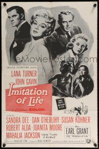 5r505 IMITATION OF LIFE military 1sh '59 Lana Turner, Sandra Dee, from Fannie Hurst novel!