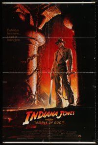 5r515 INDIANA JONES & THE TEMPLE OF DOOM 1sh '84 adventure is Ford's name, Bruce Wolfe art!