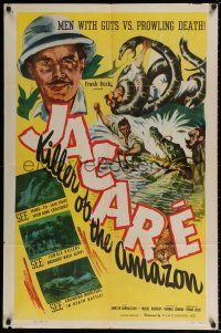 5r531 JACARE 1sh R48 Frank Buck's first feature picture ever filmed in the wild Amazon Jungle!