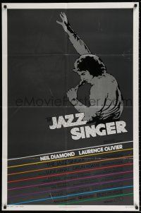 5r534 JAZZ SINGER 1sh '81 artwork of Neil Diamond singing into microphone, re-make!