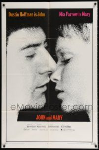5r537 JOHN & MARY 1sh '69 super close huge image of Dustin Hoffman!