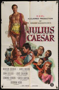 5r543 JULIUS CAESAR 1sh '53 art of Marlon Brando, James Mason & Greer Garson, Shakespeare