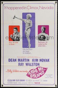 5r563 KISS ME, STUPID 1sh '65 directed by Billy Wilder, Kim Novak, Dean Martin, Ray Walston!