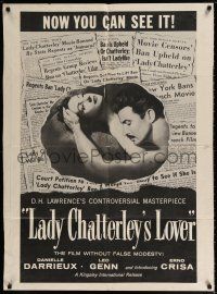 5r576 LADY CHATTERLEY'S LOVER reviews 1sh '57 pretty Danielle Darrieux & Leo Genn!