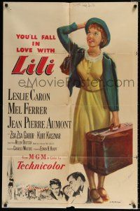 5r616 LILI 1sh '52 you'll fall in love with sexy young Leslie Caron, full-length art!