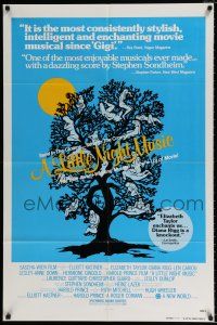 5r621 LITTLE NIGHT MUSIC teaser 1sh '78 Elizabeth Taylor, Diana Rigg, cool tree art!