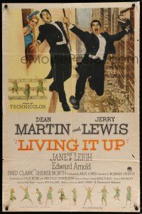 5r623 LIVING IT UP 1sh '54 sexy Janet Leigh watches wacky Dean Martin & Jerry Lewis!