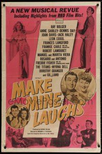 5r661 MAKE MINE LAUGHS style A 1sh '49 Ray Bolger, Jack Haley, Anne Shirley, from RKO hits!