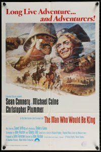 5r664 MAN WHO WOULD BE KING int'l 1sh '75 artwork of Sean Connery & Michael Caine by Tom Jung!