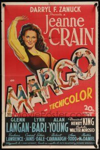 5r668 MARGIE Spanish/U.S. 1sh '46 great artwork of sexy Jeanne Crain, plus cool title design!