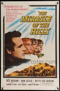 5r688 MIRACLE OF THE HILLS 1sh '59 Rex Reason was a man of courage fighting fire with faith!