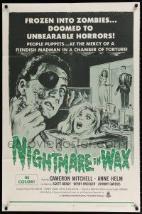 5r721 NIGHTMARE IN WAX 1sh '69 frozen into zombies, doomed to unbearable horrors, cool art!